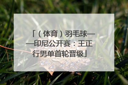 （体育）羽毛球——印尼公开赛：王正行男单首轮晋级