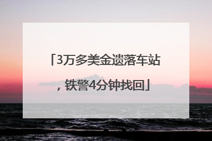 3万多美金遗落车站，铁警4分钟找回