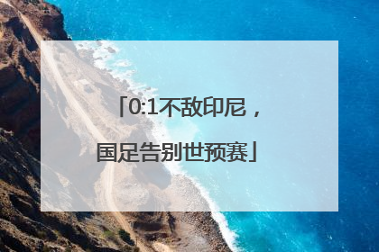 0:1不敌印尼，国足告别世预赛