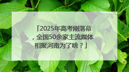 2025年高考刚落幕，全国50余家主流媒体相聚河南为了啥？
