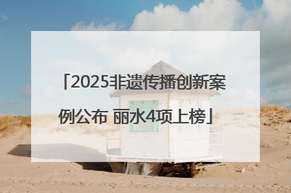 2025非遗传播创新案例公布 丽水4项上榜