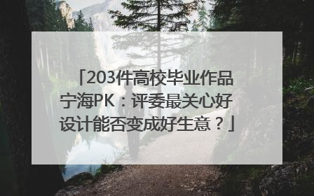 203件高校毕业作品宁海PK：评委最关心好设计能否变成好生意？
