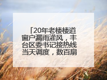 20年老楼楼道窗户漏雨灌风，丰台区委书记接热线当天调度，数百扇老式铁窗将换新