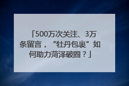 500万次关注、3万条留言，“牡丹包裹”如何助力菏泽破圈？