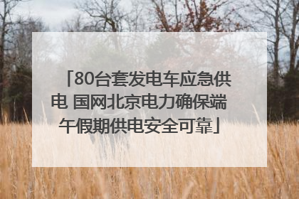 80台套发电车应急供电 国网北京电力确保端午假期供电安全可靠