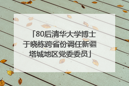 80后清华大学博士于晓栋跨省份调任新疆塔城地区党委委员