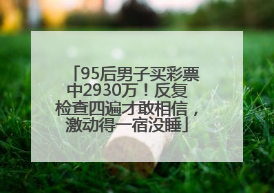 95后男子买彩票中2930万！反复检查四遍才敢相信，激动得一宿没睡