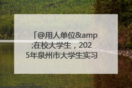 @用人单位&在校大学生，2025年泉州市大学生实习“扬帆计划”来啦！