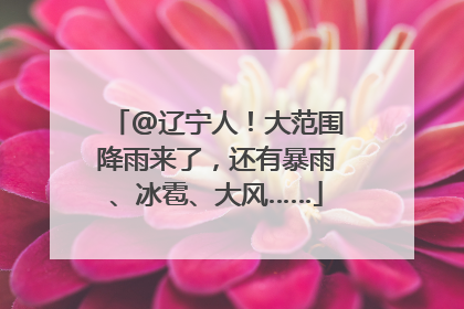 @辽宁人！大范围降雨来了，还有暴雨、冰雹、大风……